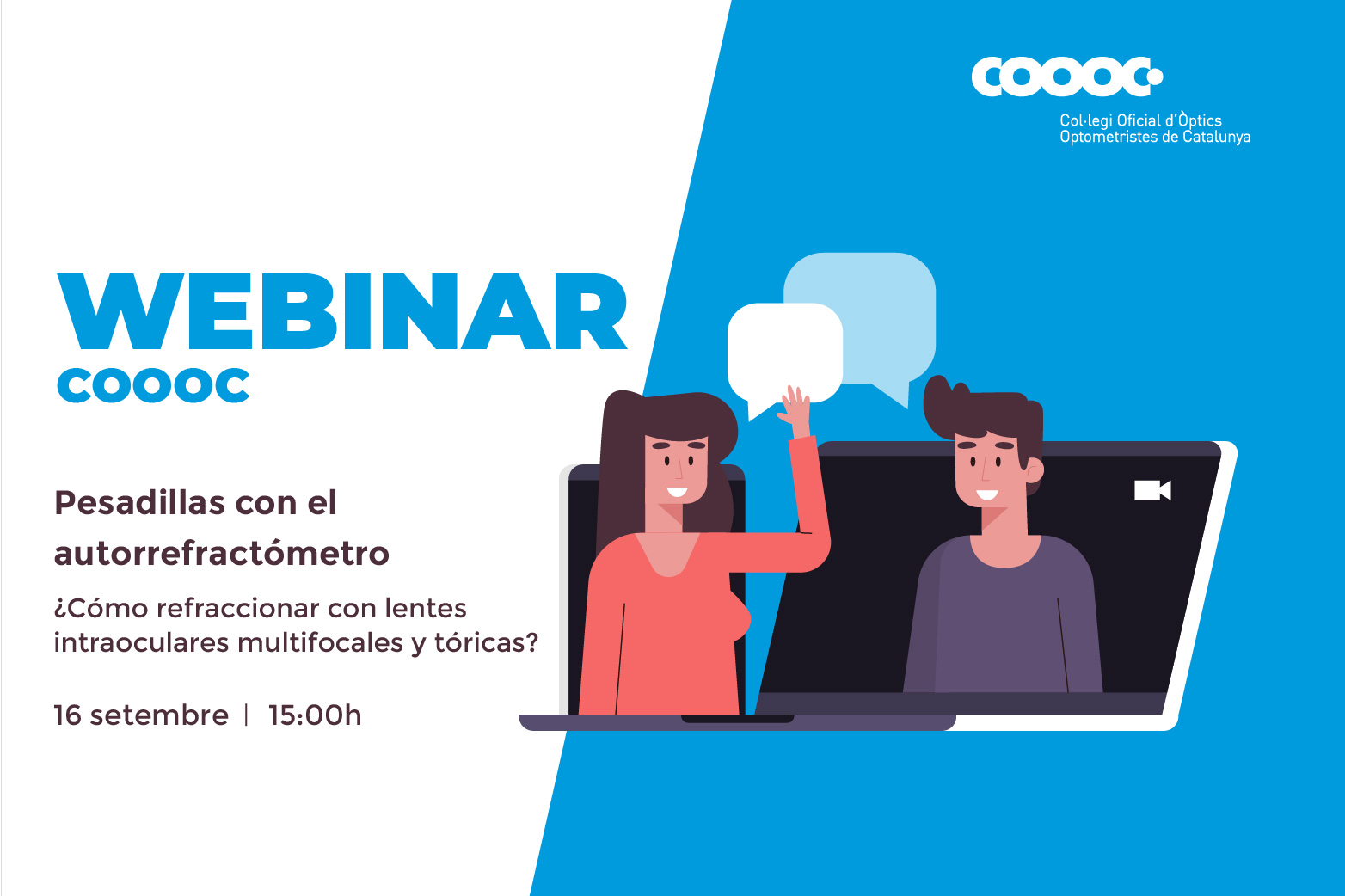 Accedeix al webinar ‘Malsons amb l’autorefractòmetre’ al YouTube del COOOC